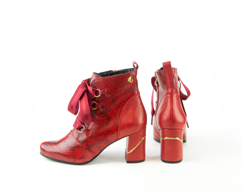 PENELOPE red snake bootie