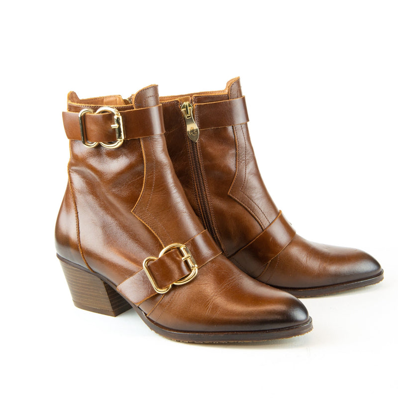 AMELIA brown leather bootie 