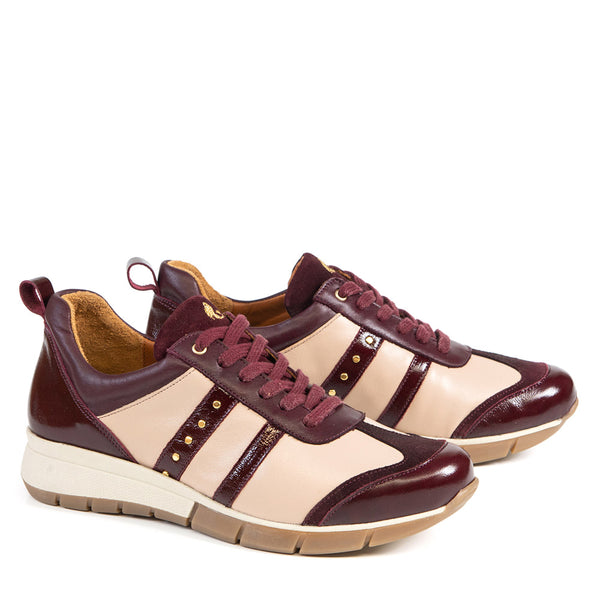 MILA burgundy and nude classy sneaker